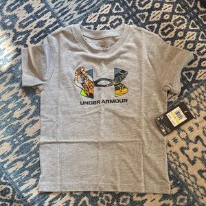 Under Armour Heather Gray Kids' T-Shirt with Sports Graphic